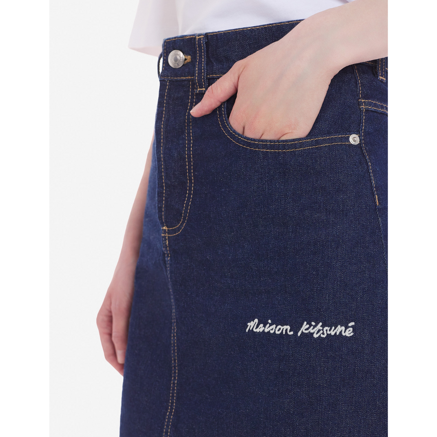 Mini A-Line Skirt In Indigo Denim Washed Indigo (women)