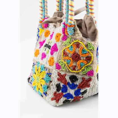 Bromelia - Cotton Bag With Beads Embroidery