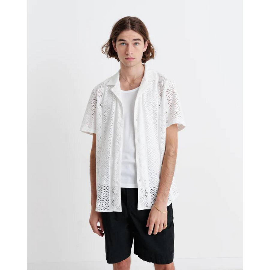 Didcot SS Shirt Geo Lace White