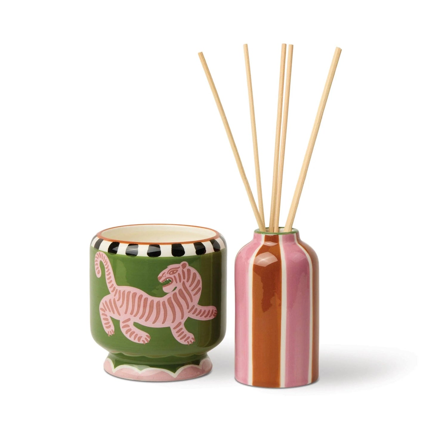 A Dopo 4fl oz./118ml Tiger Ceramic Diffuser - Black Cedar & Fig