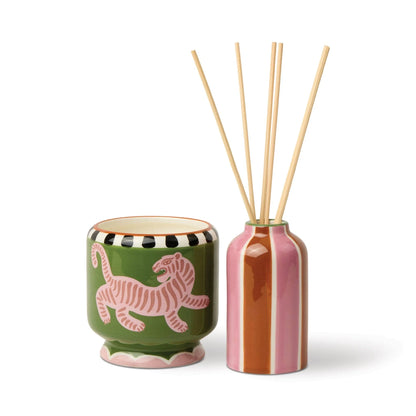A Dopo 4fl oz./118ml Tiger Ceramic Diffuser - Black Cedar & Fig