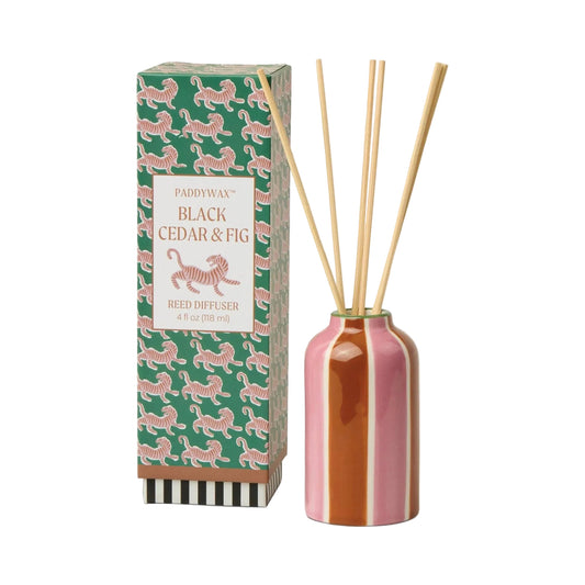 A Dopo 4fl oz./118ml Tiger Ceramic Diffuser - Black Cedar & Fig