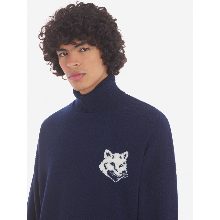 Maison Kitsune | knitwear for men - Fox Head Intarsia Comfort High