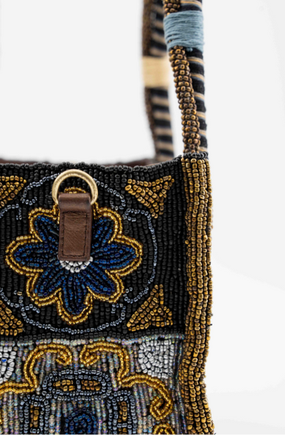 Bromelia Square - Cotton Bag With Beads Embroidery