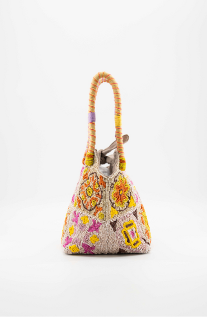 Bromelia - Cotton Bag With Beads Embroidery