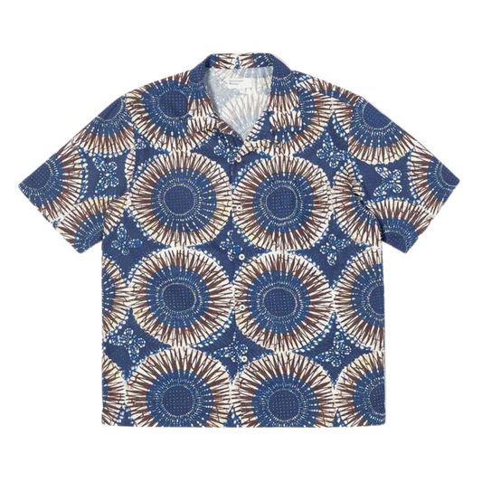 Navy Hokkoh Print Road Short Sleeve Shirt