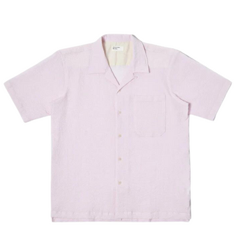 Seersucker Camp Shirt Pink