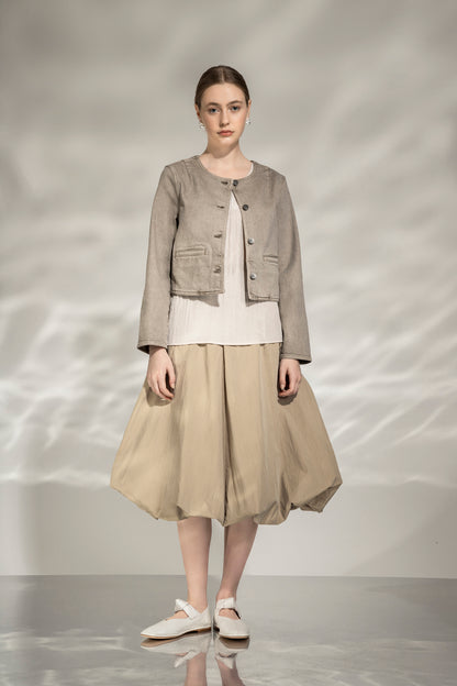 Cropped Denim Jacket Sand