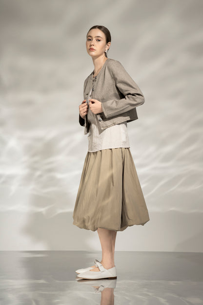 Cropped Denim Jacket Sand