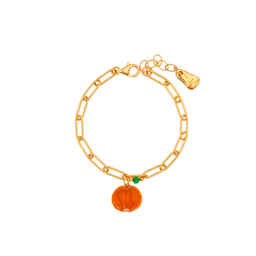 Orange Gold Link Bracelet