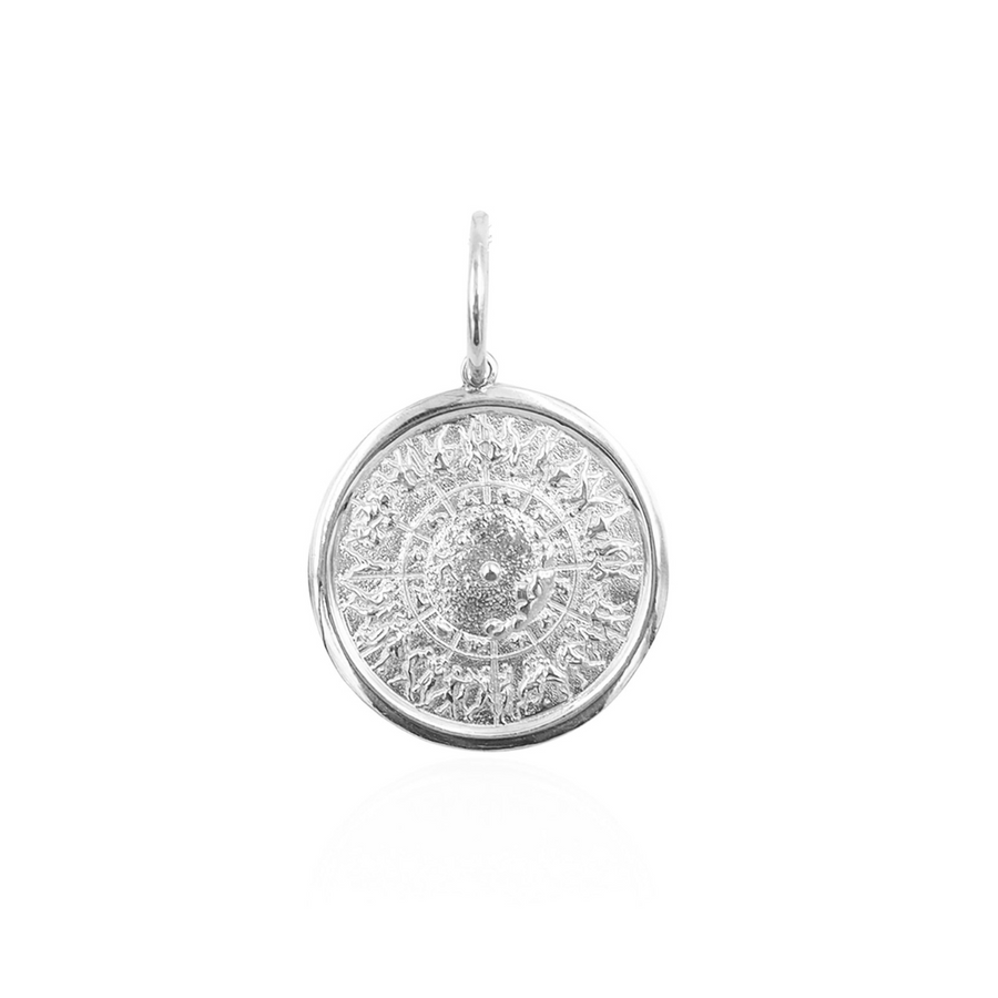 Shield Of Achilles Charm Sterling Silver