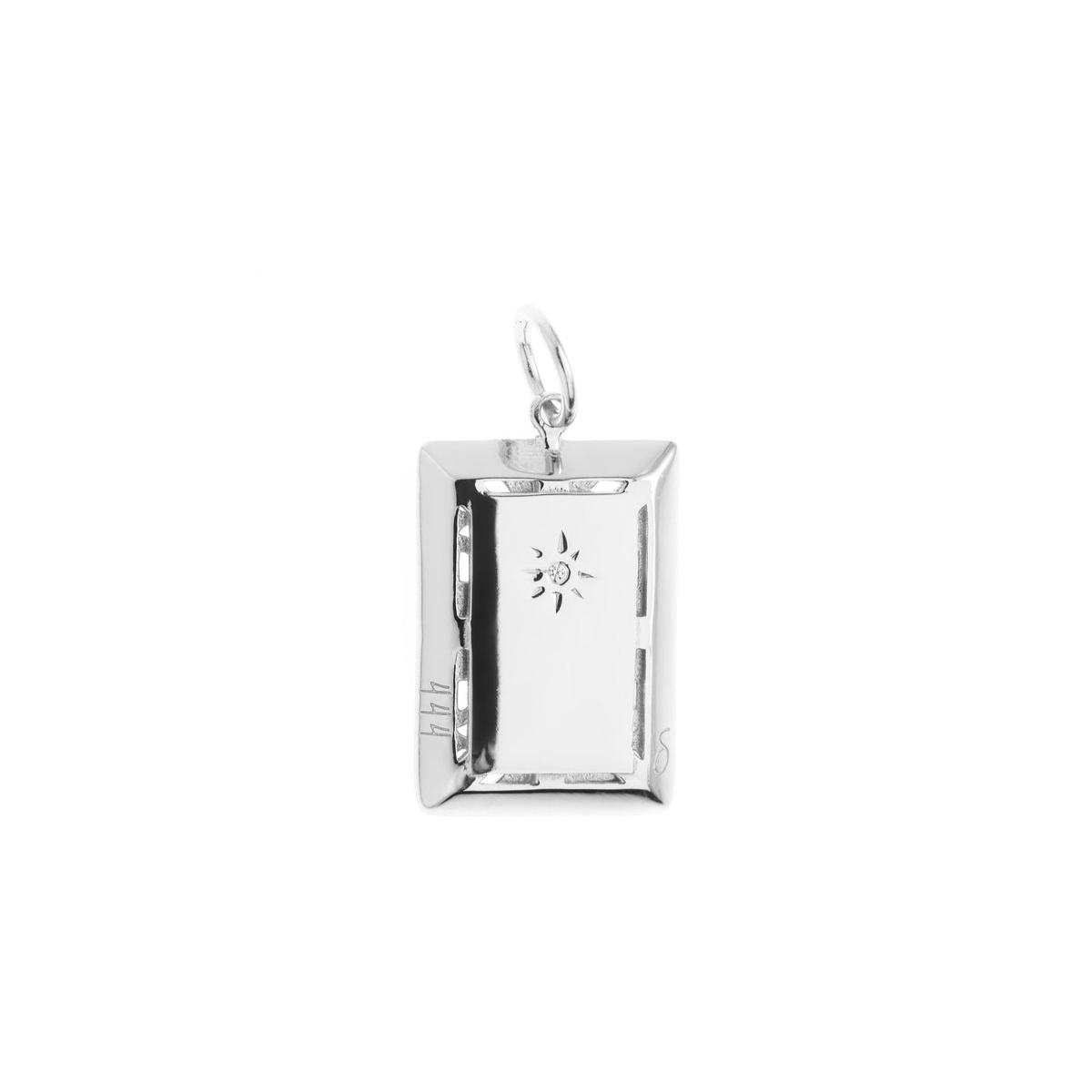 Angel Rectangular Charm Sterling Silver