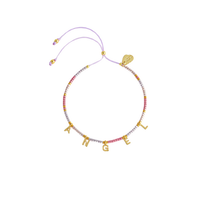 Pink Miyuki Angel Bracelet - Gold Plated