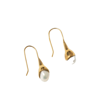 Anna Pearl Drop Earrings Gold