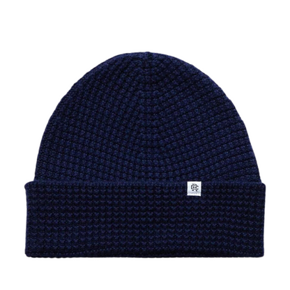 Men's Knit Waffle Knit Beanie Navy