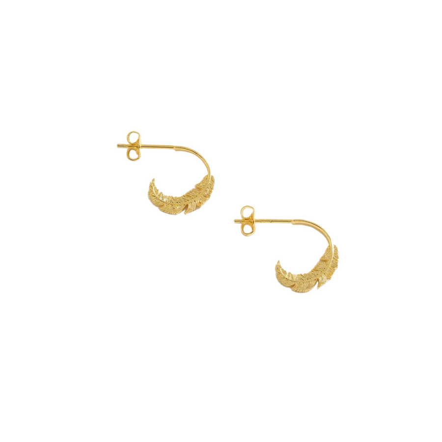 Feather Hoops - Gold Plated
