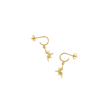 Half Star Hoops - Gold Plated