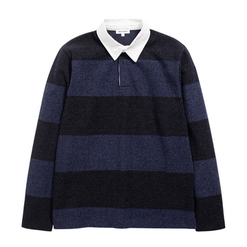 Ruben Brushed Jersey Rugby LS Polo Navy