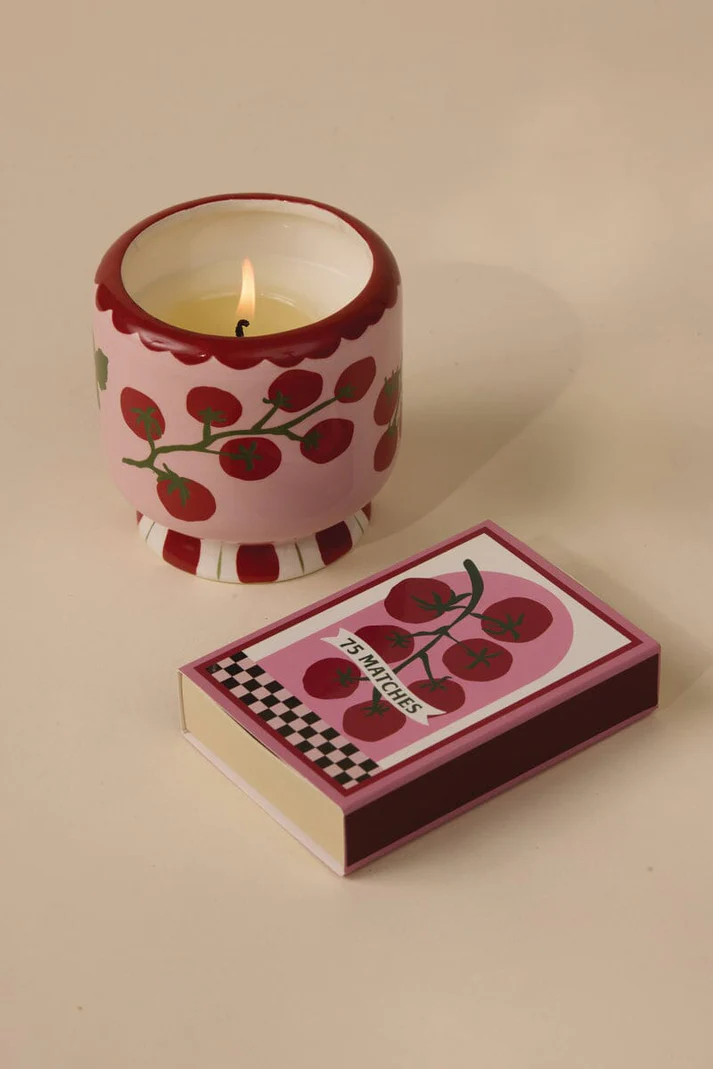 A Dopo Tomato Vine Ceramic Candle Heirloom Tomato