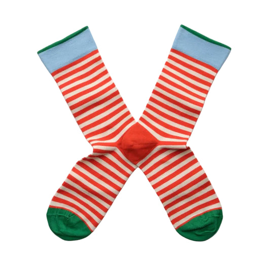 Chaussette Rayure Vermillon