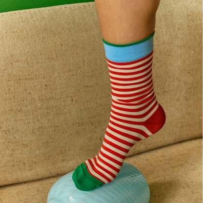 Chaussette Rayure Vermillon