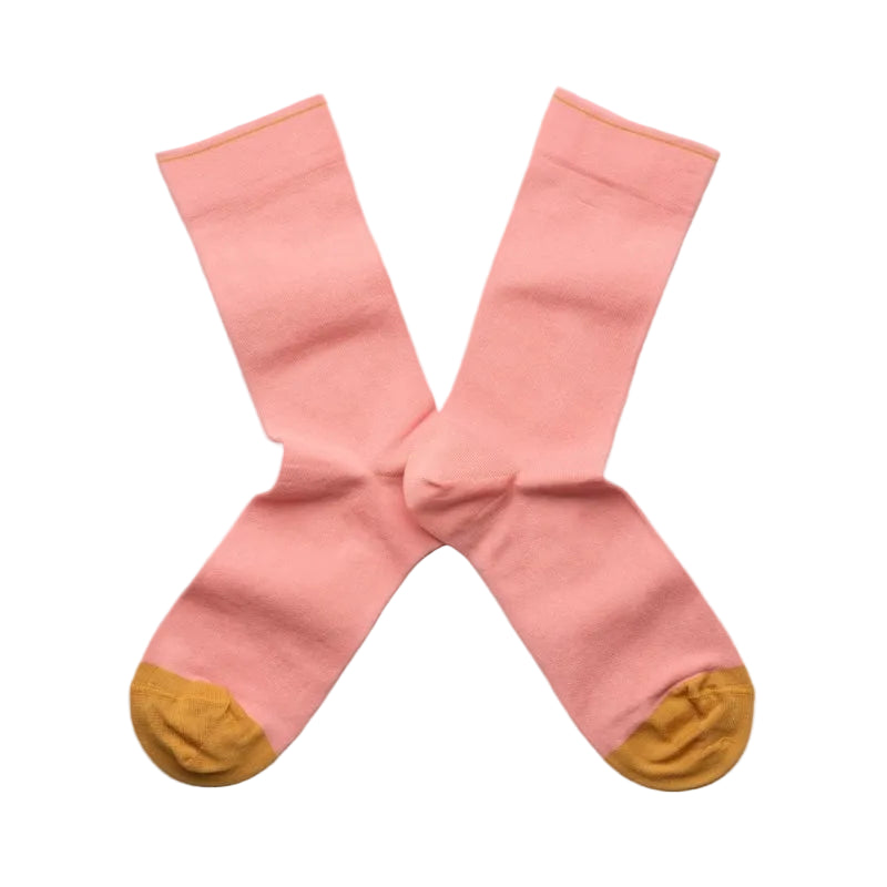 Chaussette Uni Rose Peche