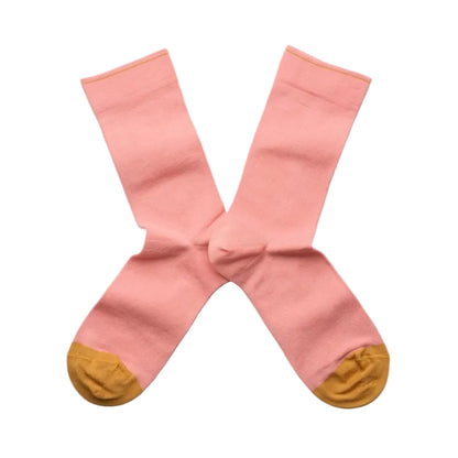 Chaussette Uni Rose Peche