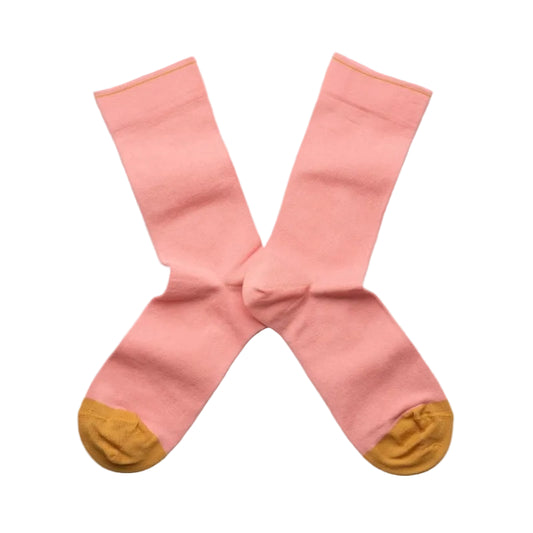 Chaussette Uni Rose Peche