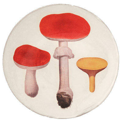 Red Mushrooms Dinner Plate