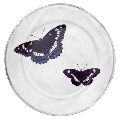 Medium Two Flying Butterflies Plate