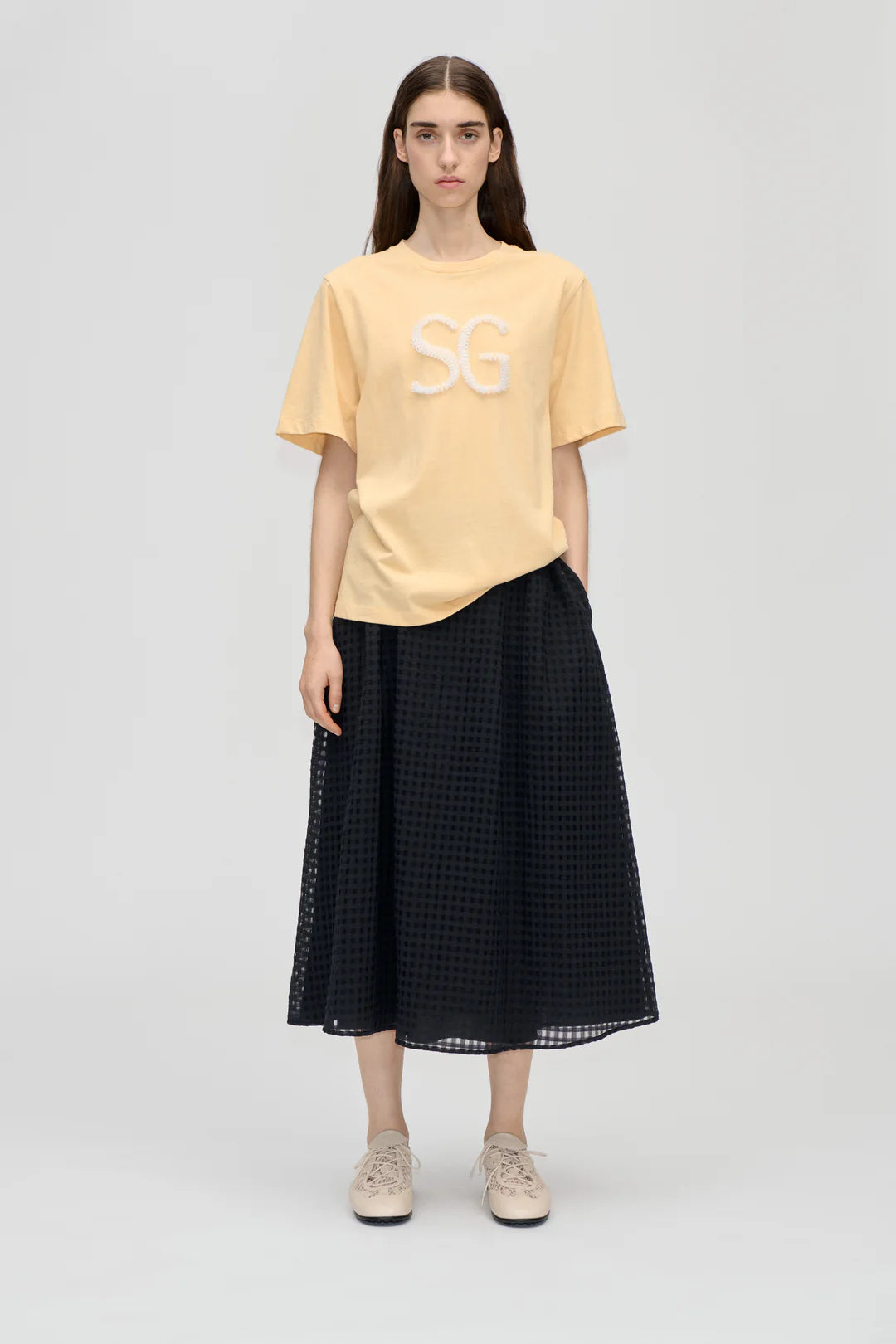 2069 Adjustable Waist Voluminous Midi Skirt