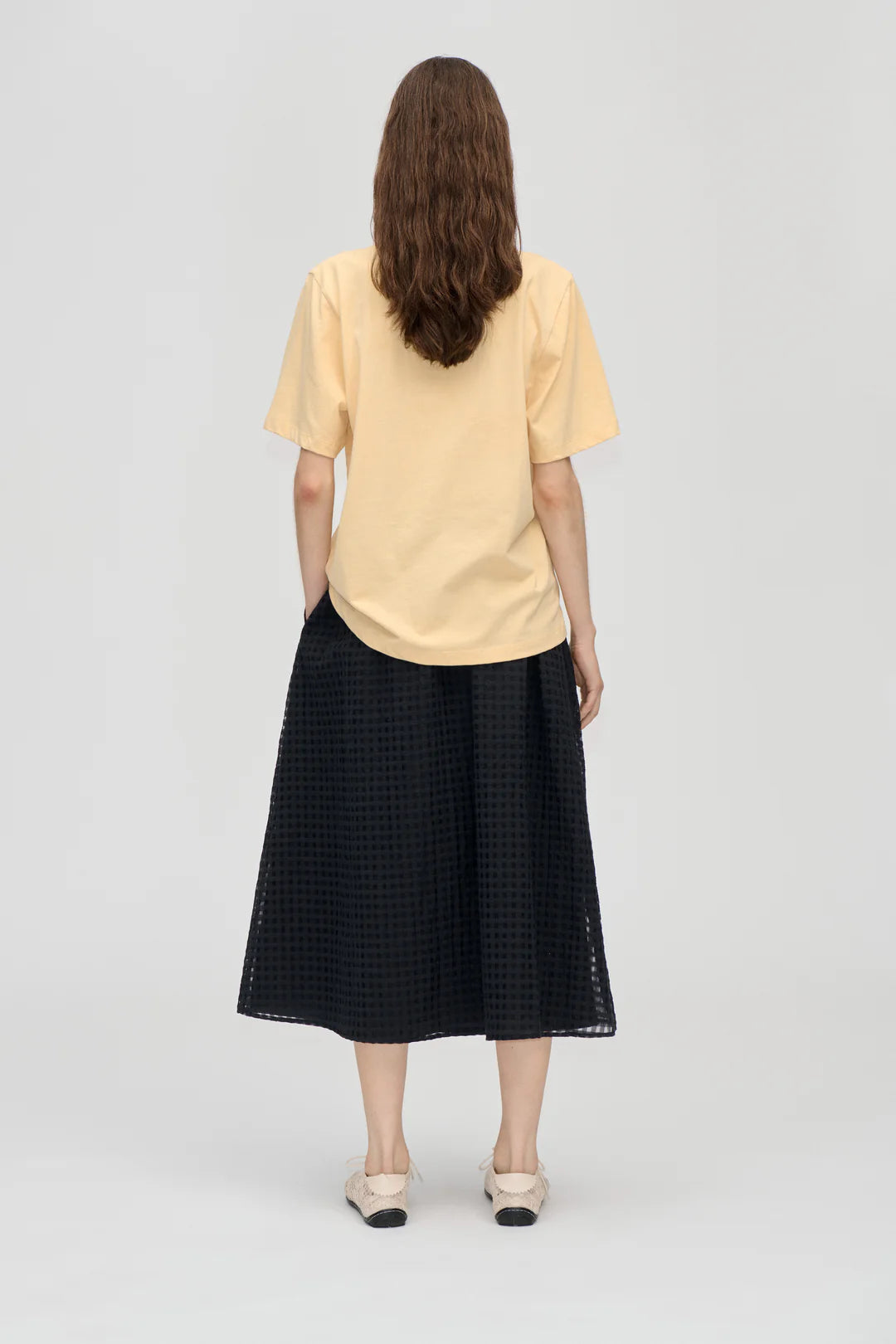 2069 Adjustable Waist Voluminous Midi Skirt