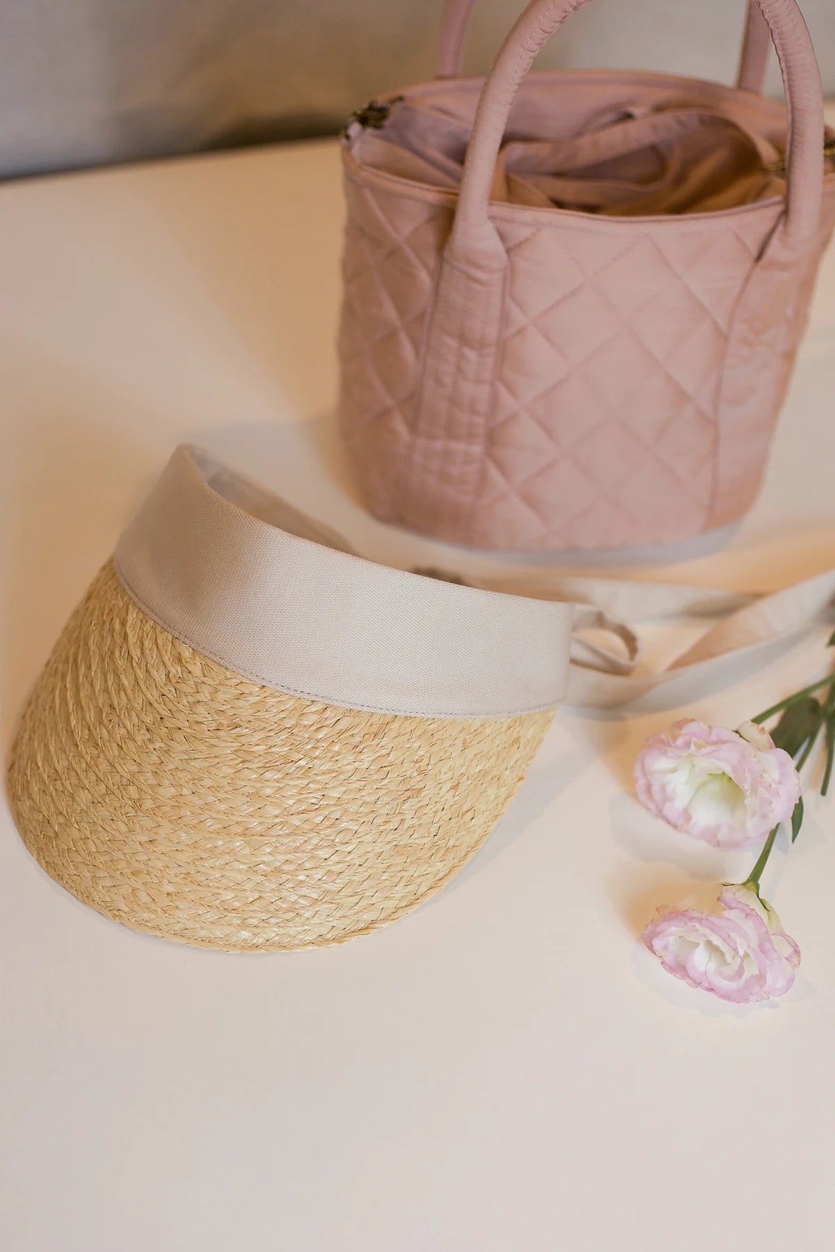 Alex Visor Raffia Cap Cream