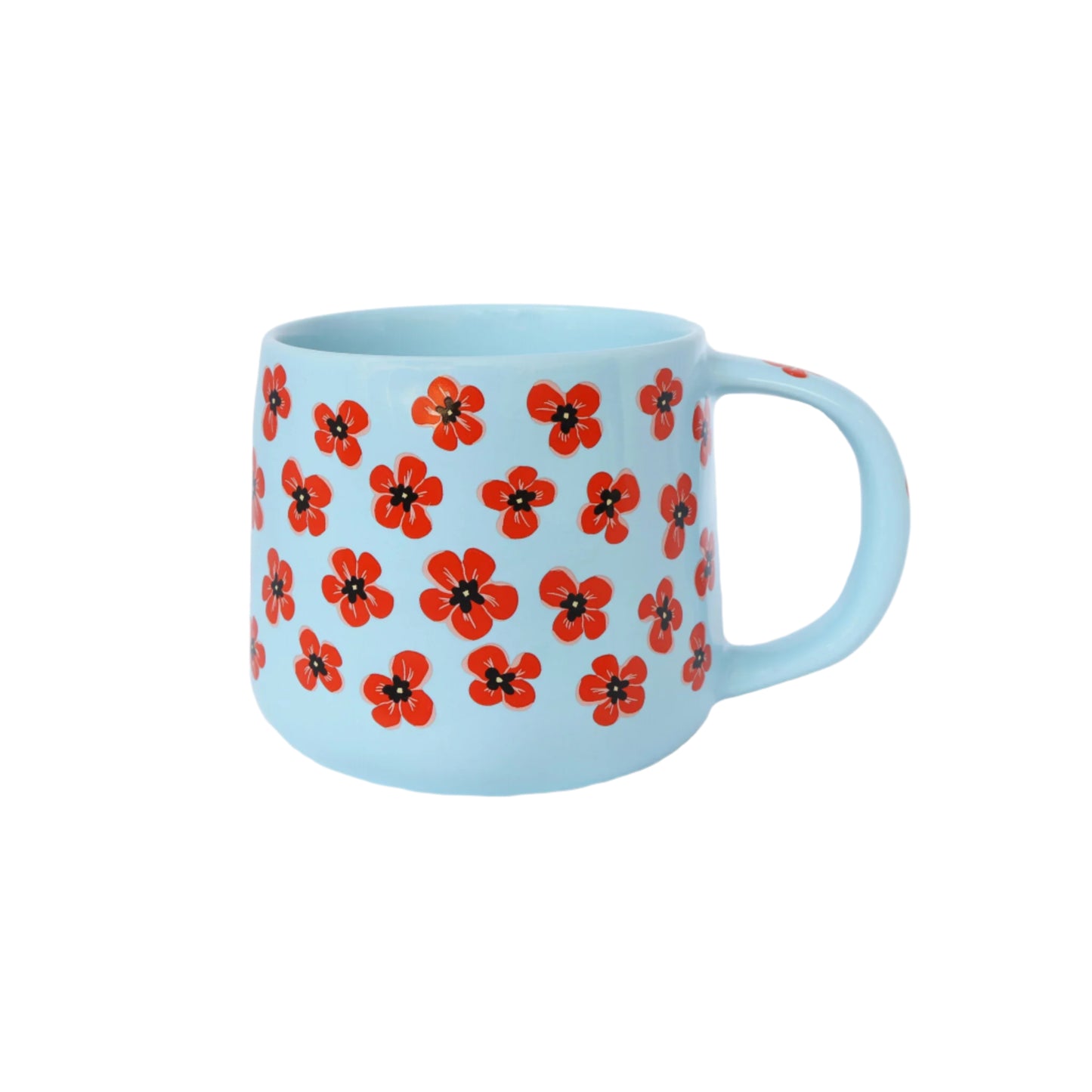 Mug Blue with Poppies