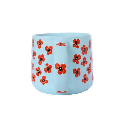 Mug Blue with Poppies