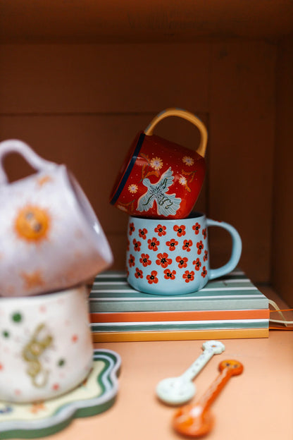Mug Blue with Poppies