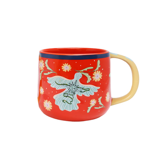 Mug Red with Bird