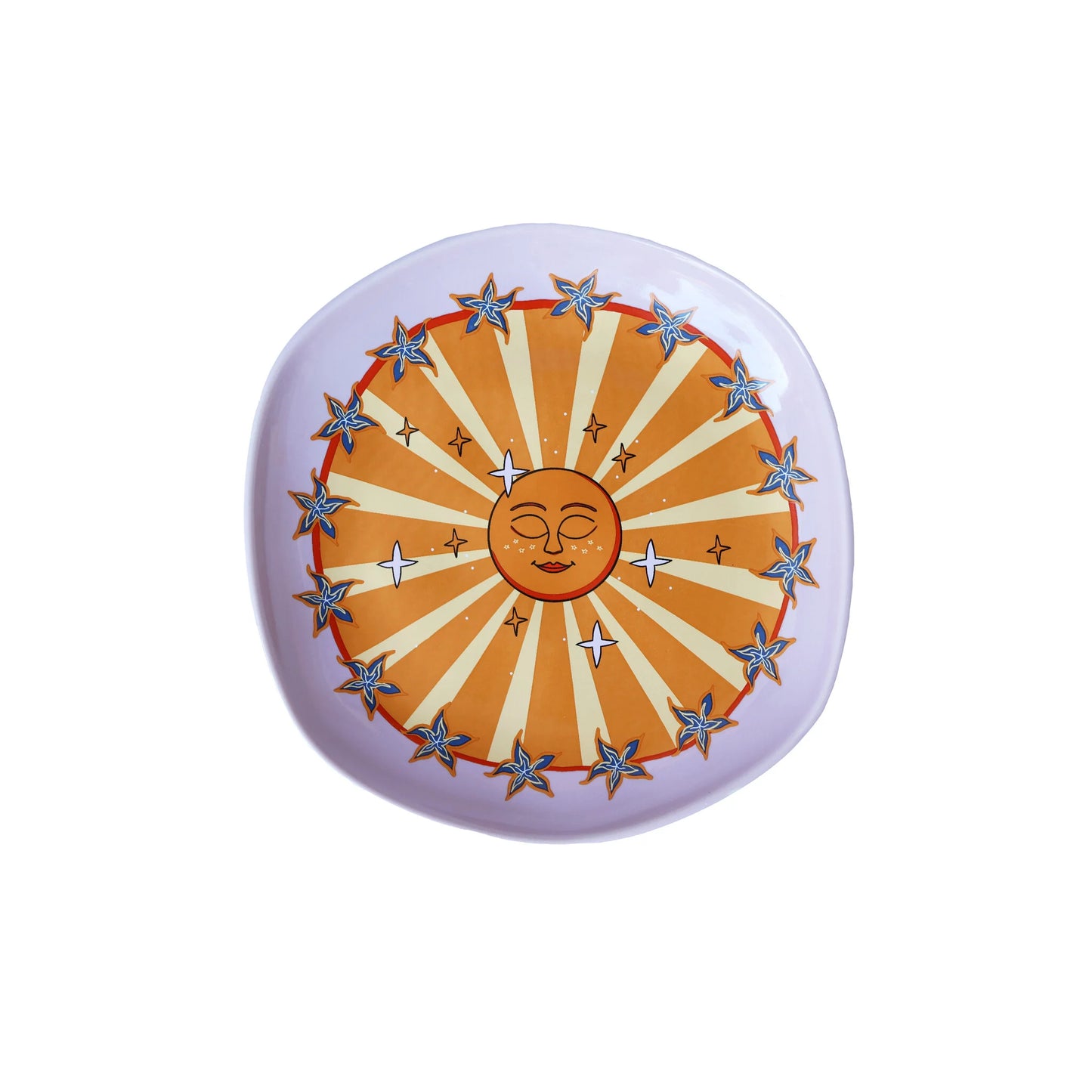 Serving Plate Lilac Sun with Stars