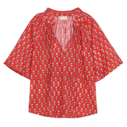 Ari Print Gathered Top