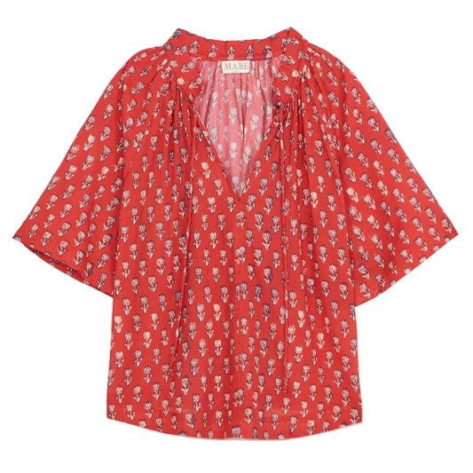 Ari Print Gathered Top