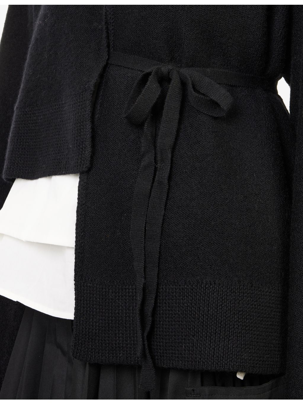 Asymmetric Merino Wool Cardigan