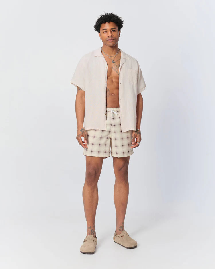 Ivory Digi Plaid Swim Trunks