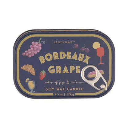 Bistro 4.5oz/127g Grapes Printed Tin Candle - Bordeaux Grape
