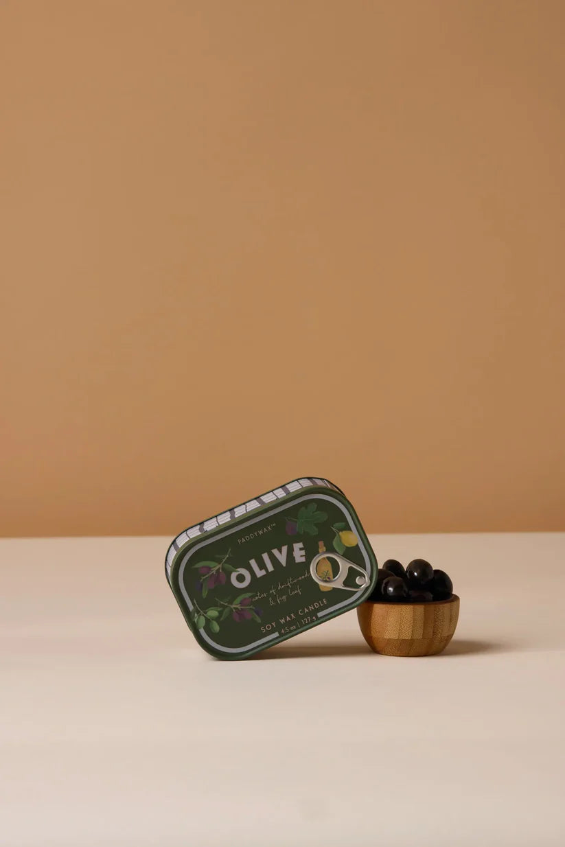 Bistro 4.5oz/127g Olive Printed Tin Candle - Fig & Olive