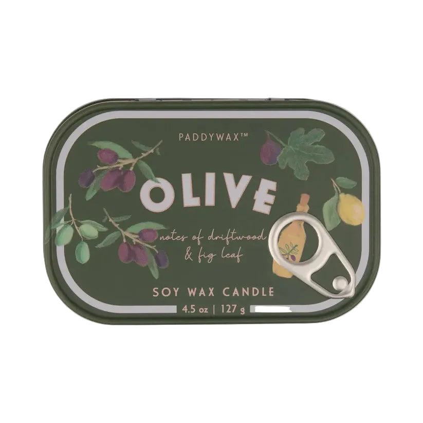 Bistro 4.5oz/127g Olive Printed Tin Candle - Fig & Olive