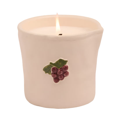 Bistro Grapes Embossed Ceramic Candle Bordeaux Grape Boxed