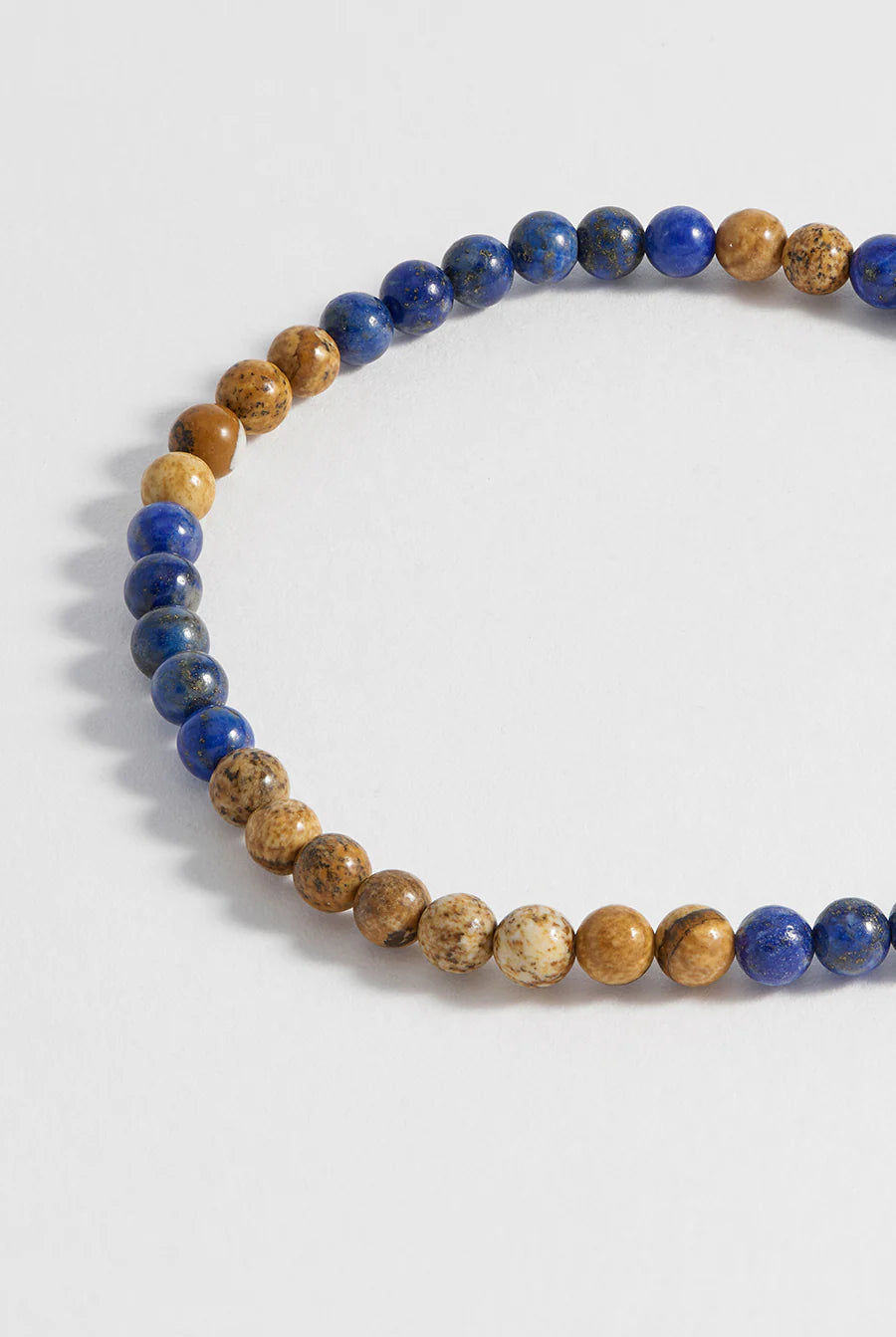 4mm Lapis And Picture Jasper Beaded Bracelet