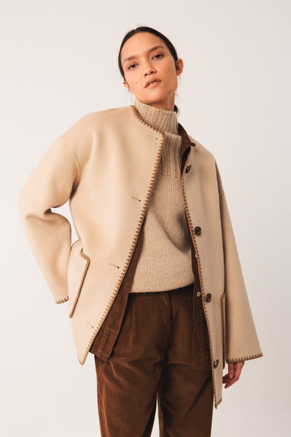 EMBROIDERED WOOL COAT