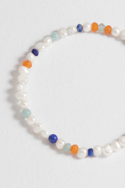 Pearl And Mixed Gemstone Bracelet