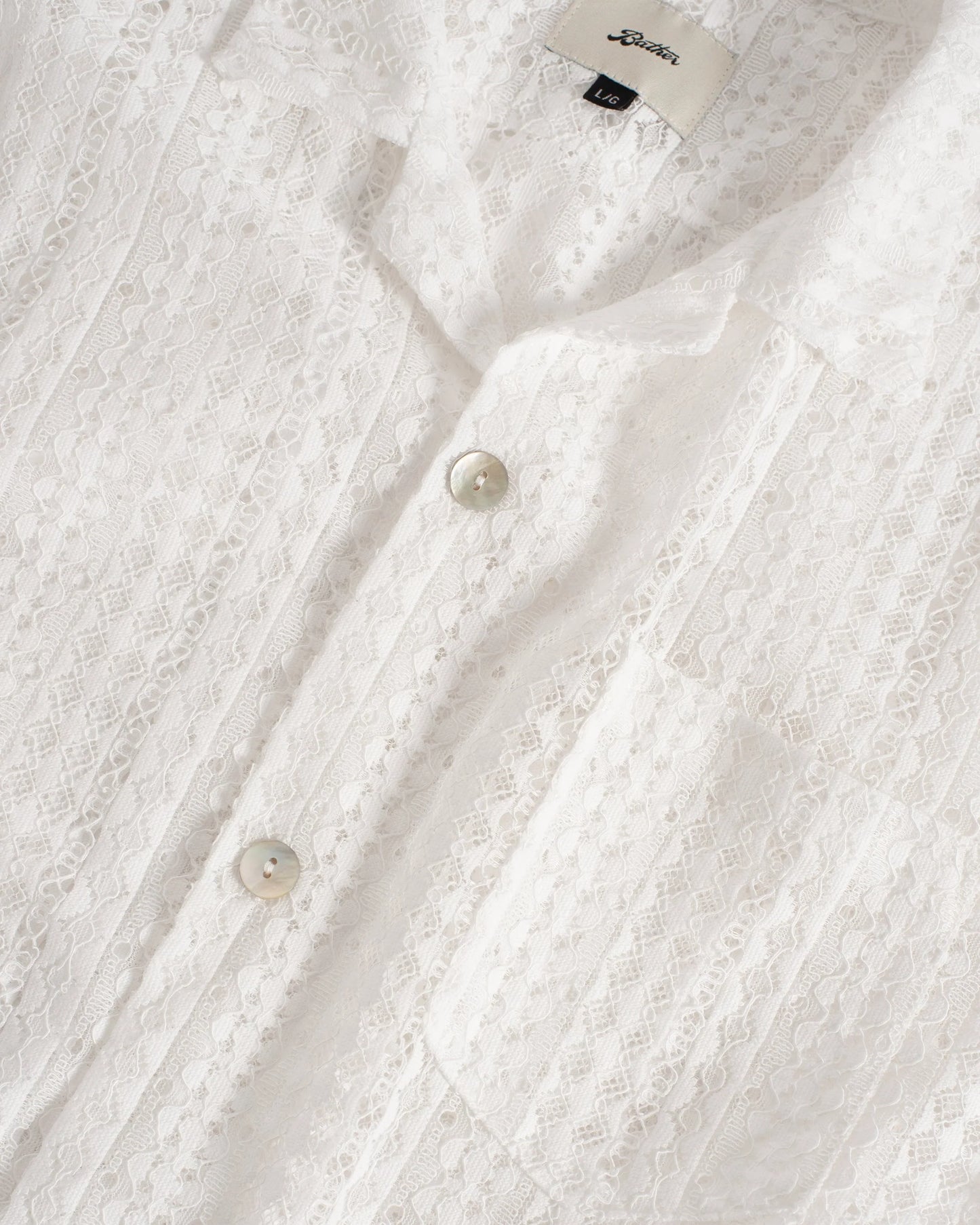 White Gonzo Lace Camp Shirt